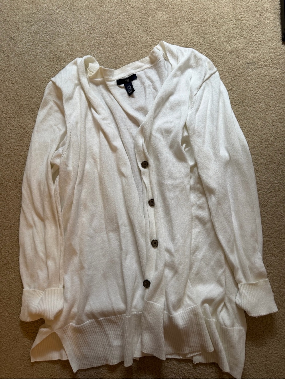 GAP Ivory Button-Front Women's Cardigan